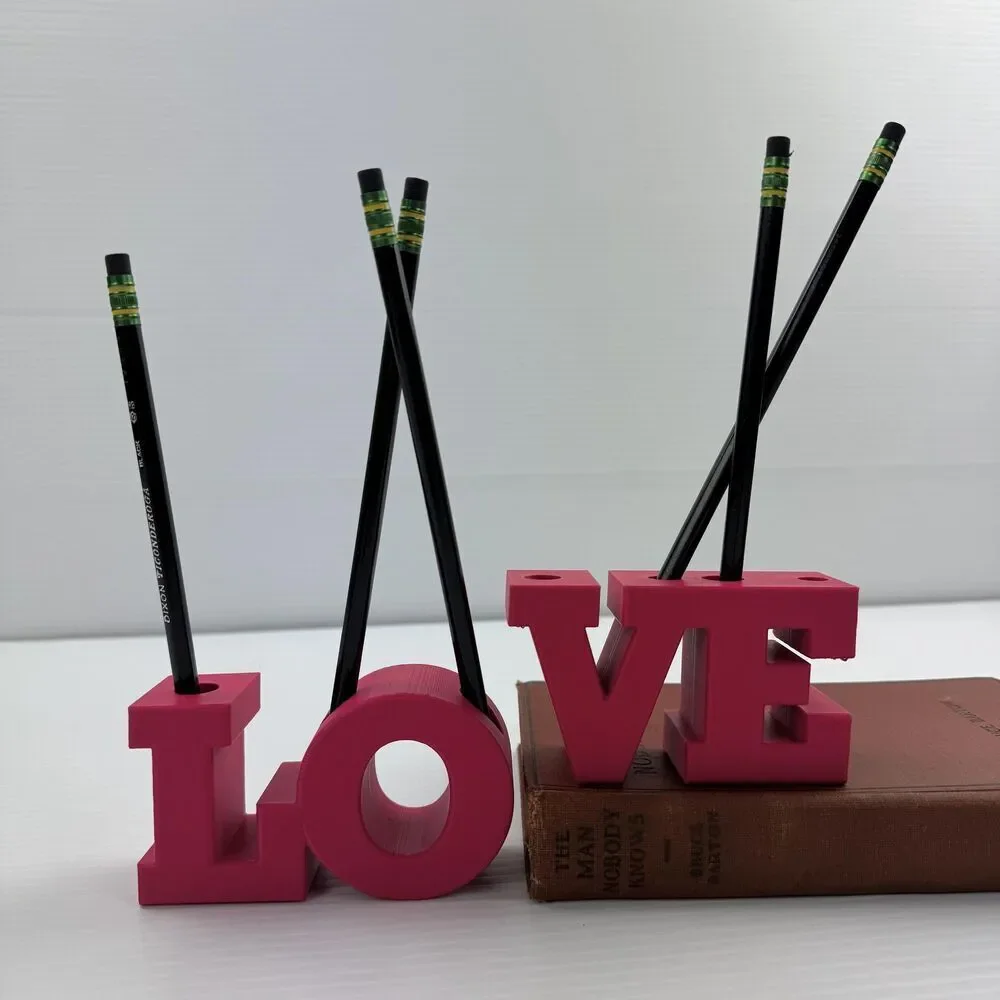 LOVE Pencil Holder Desk Decor | 3D Printed Gift